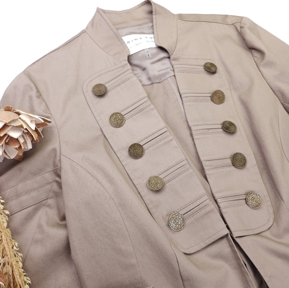 Trina Turk Tan Brown Blazer Sz 10 - Picture 4 of 15